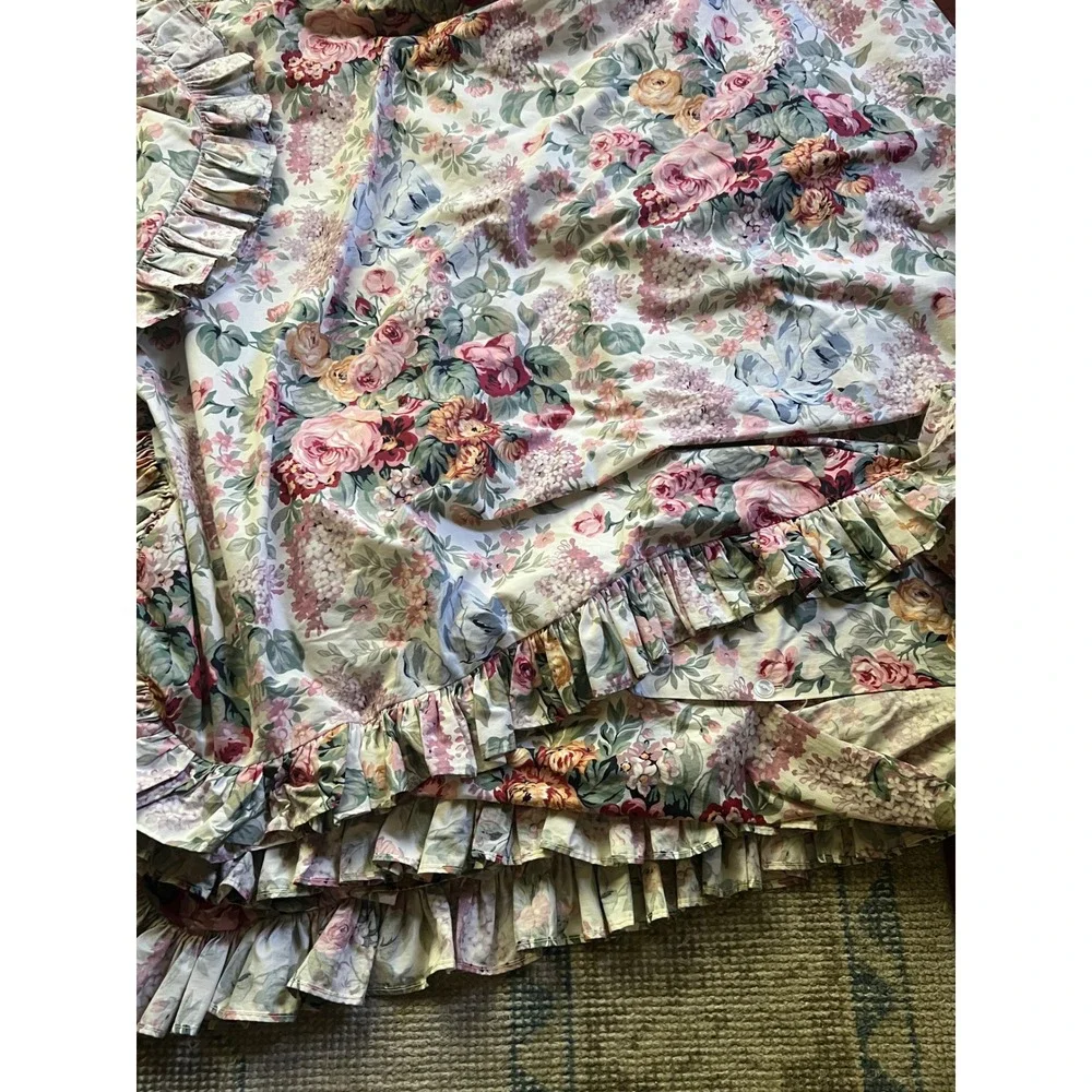 80's Ralph Lauren Alison Ruffled Trim Duvet King Rare 100% Cotton USA Made